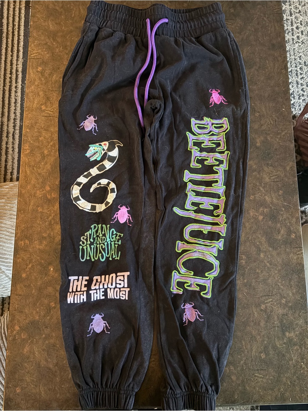 Beetlejuice Black Graphic Jogger Pants